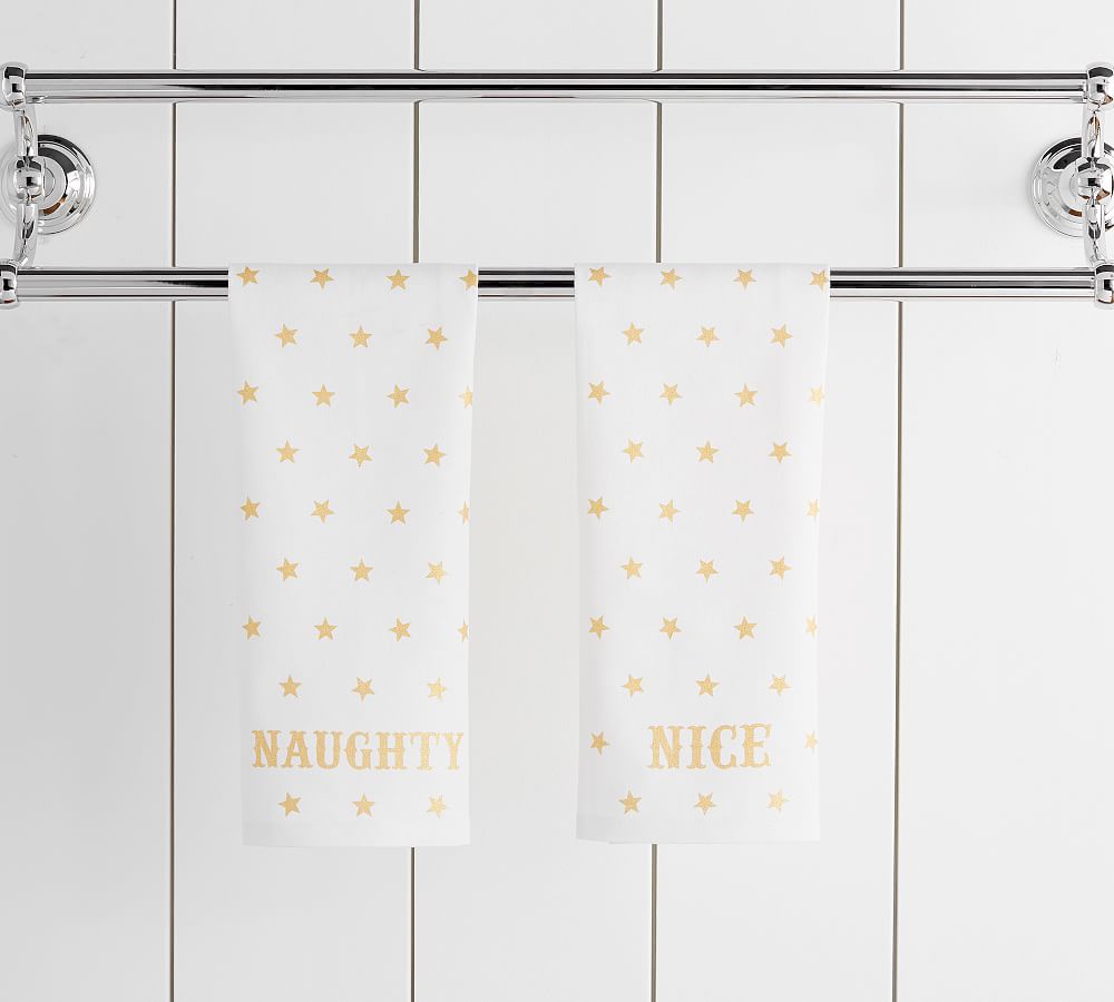 The Emily &amp; Meritt Naughty Or Nice Guest Hand Towel - Set of 2