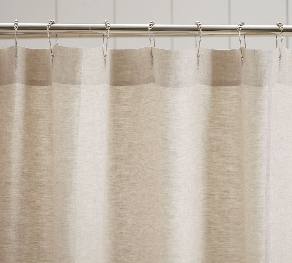 Linen Ruffle Shower Curtain