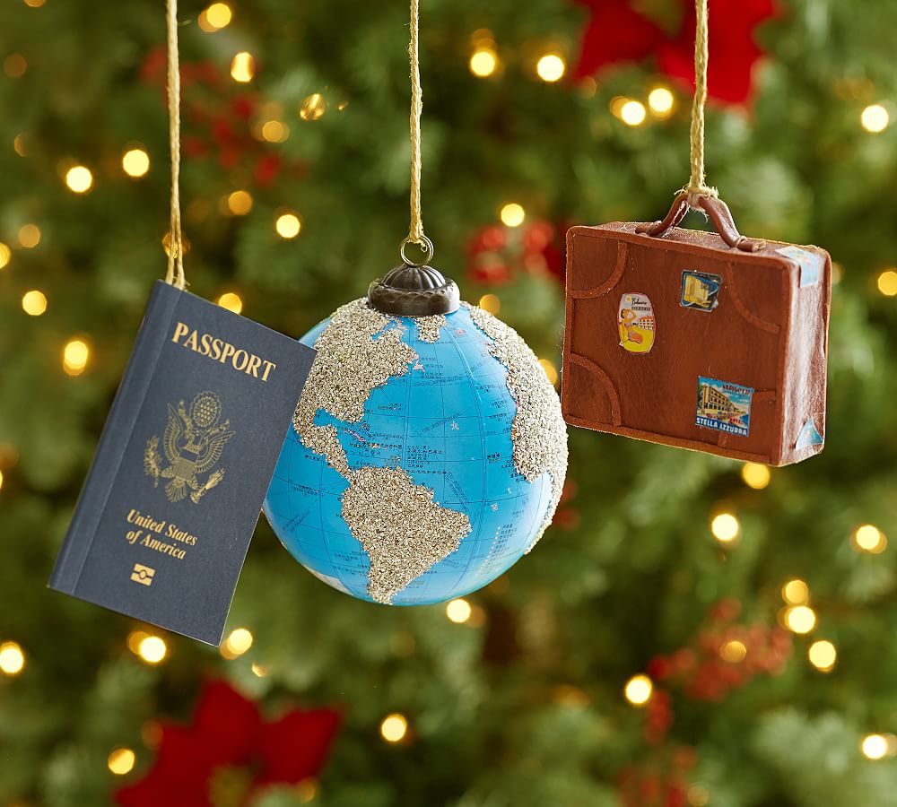 Travel Ornaments - Set of 3