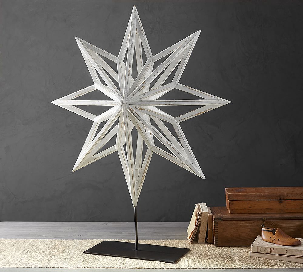 Wood Star On Stand
