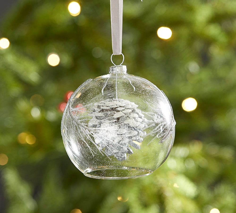 Glass Ball with Pinecone Ornament