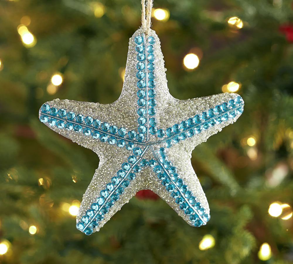 Blue Sparkle Starfish Ornament
