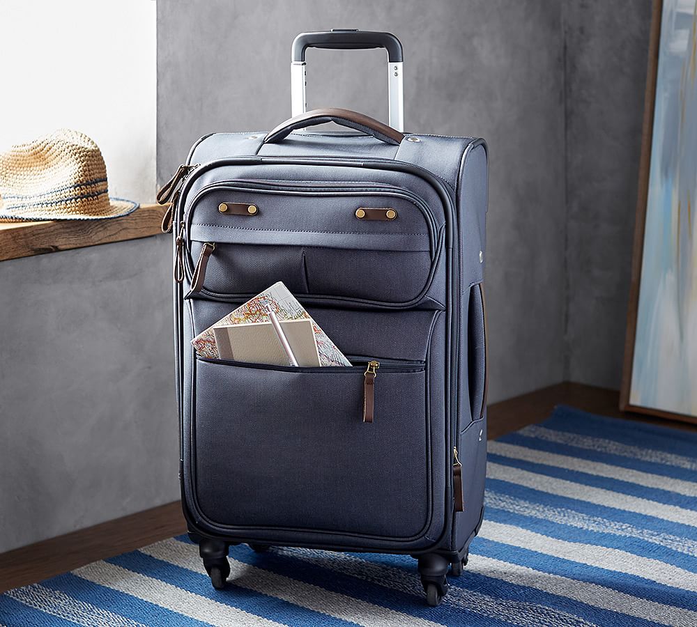 Jasper Blue Canvas Wheeled Luggage