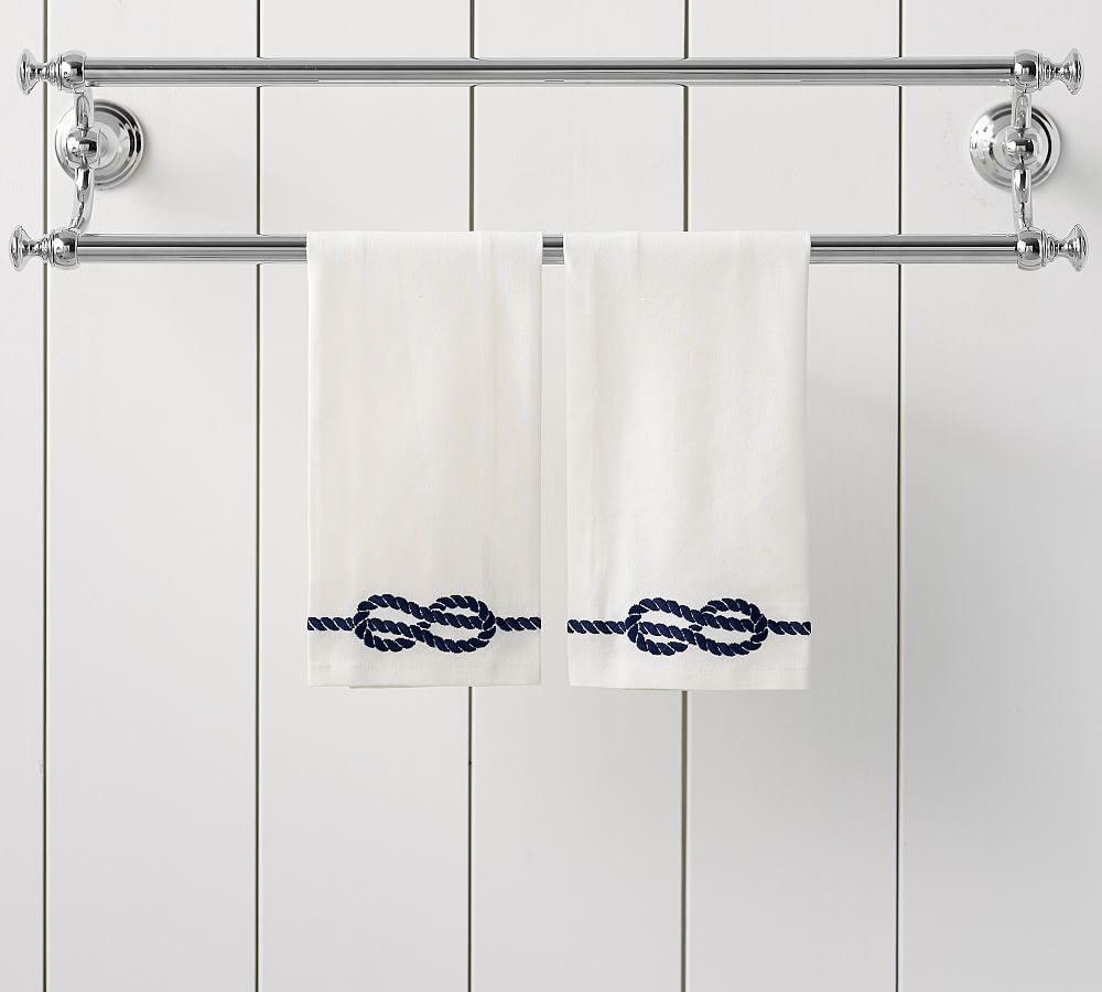 Knot Embroidered Guest Towel - Set of 2
