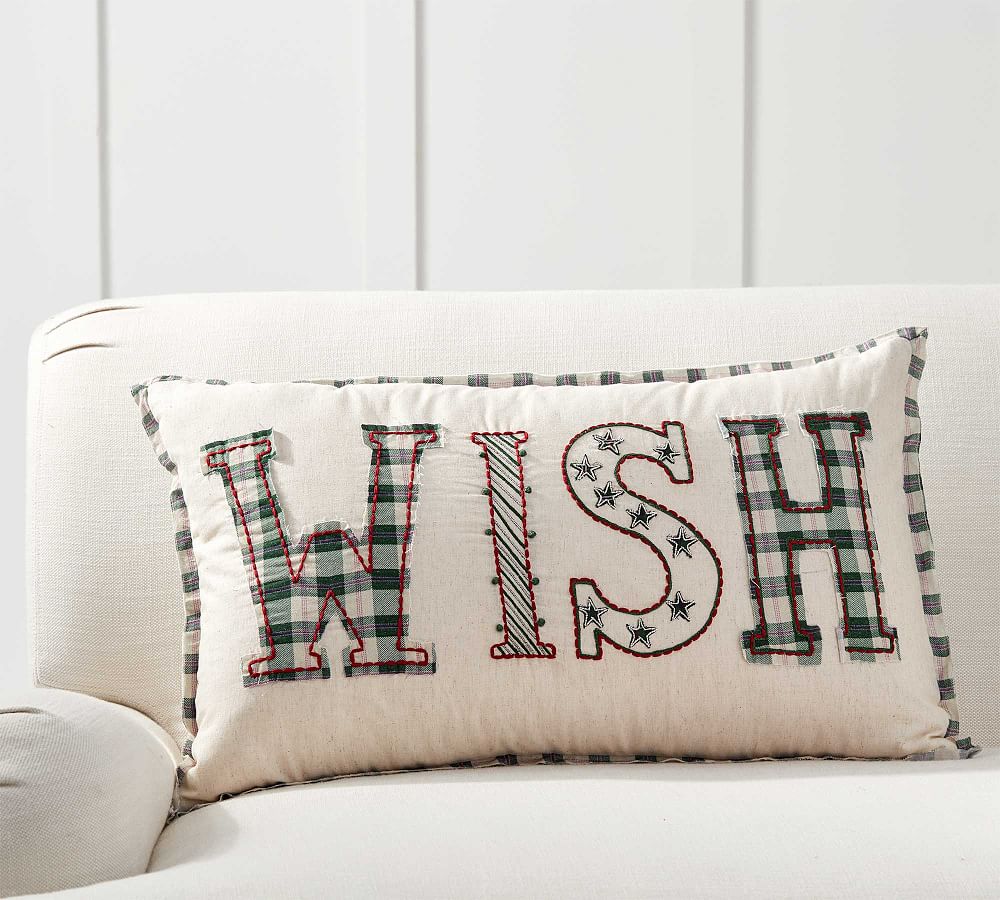 Christmas Wish Embroidered Pillow Cover