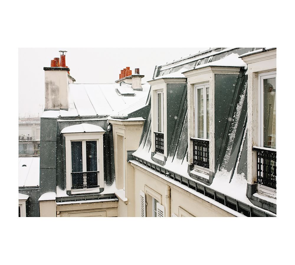 Montmartre Rooftops in the Snow Framed Prints by Rebecca Plotnick