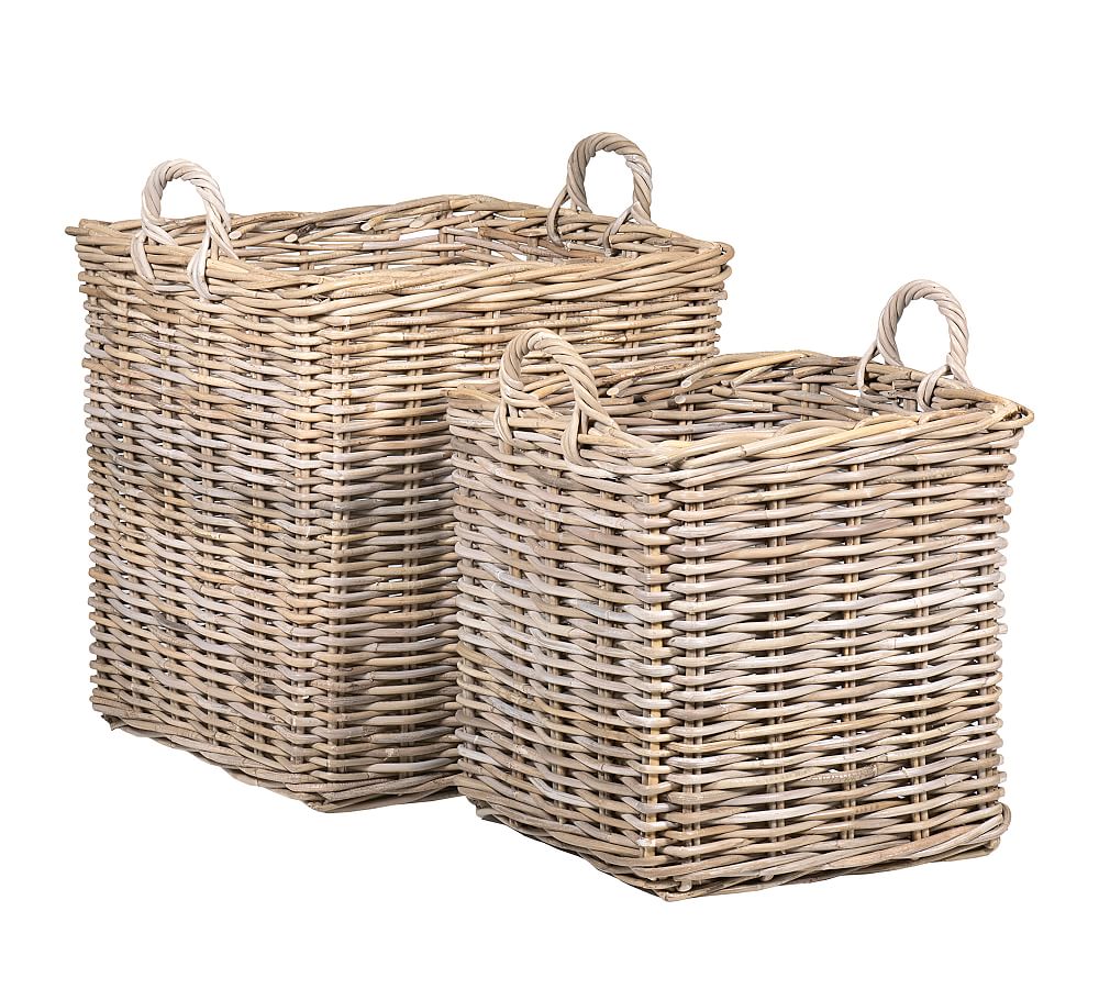 Portland Large Woven Tote Baskets, Set of 2