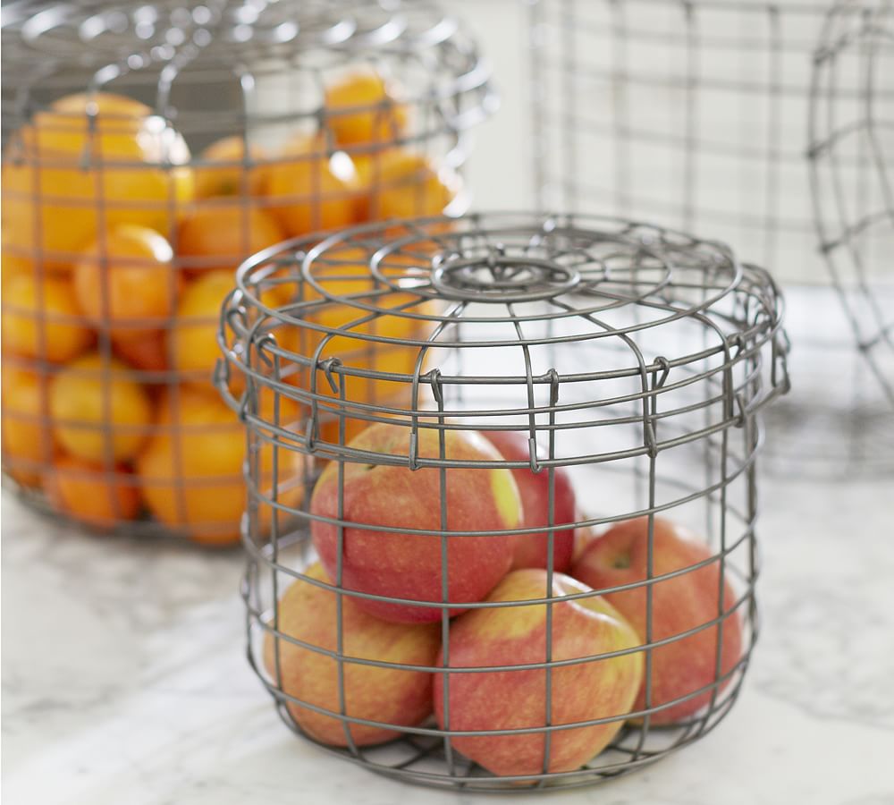 Nesting Kitchen Wire Baskets, Set of 3