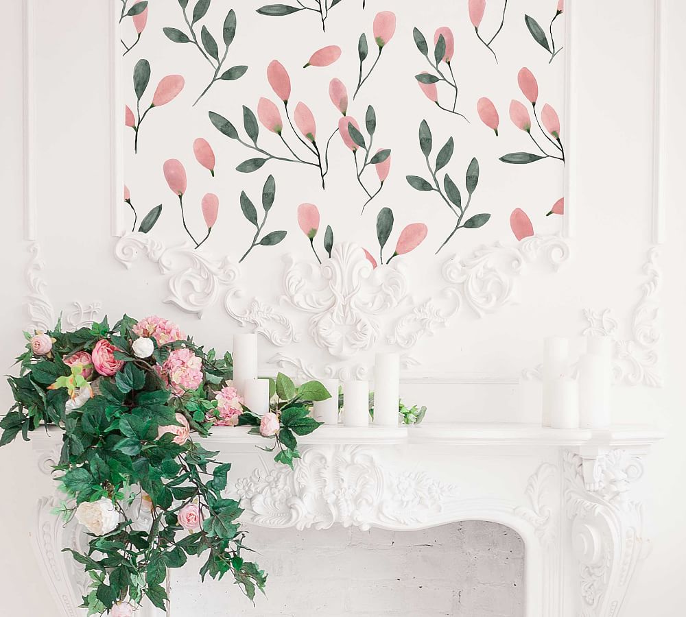 Soft Blush Florals Removable Wall Decal
