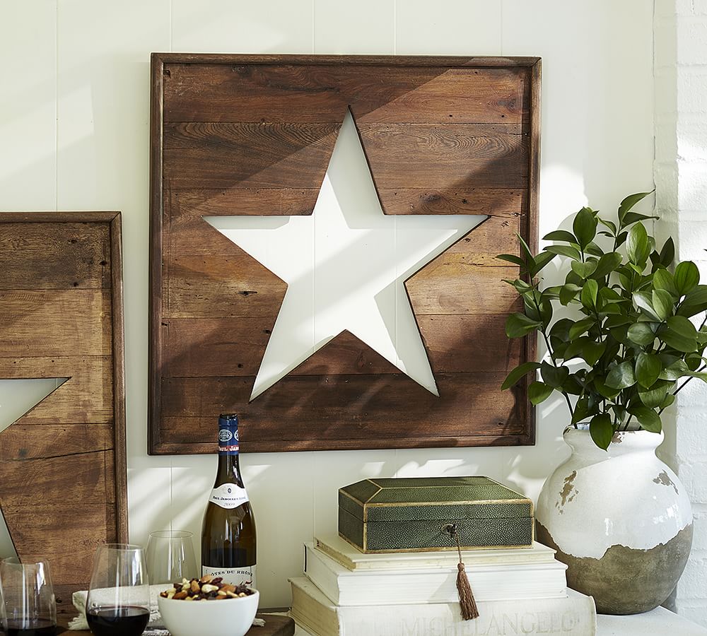 Pierced Wood Star Panel