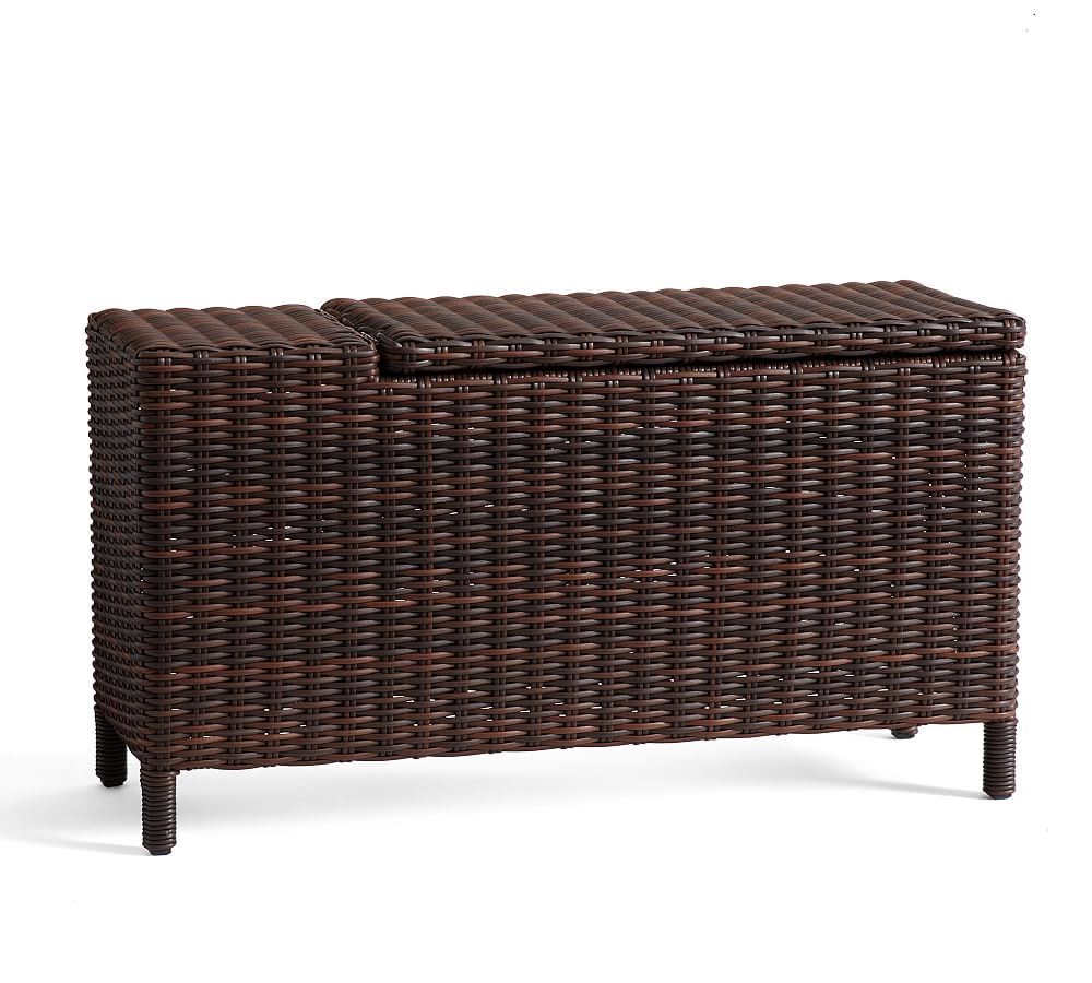 Torrey All-Weather Wicker Sectional Storage Side Table