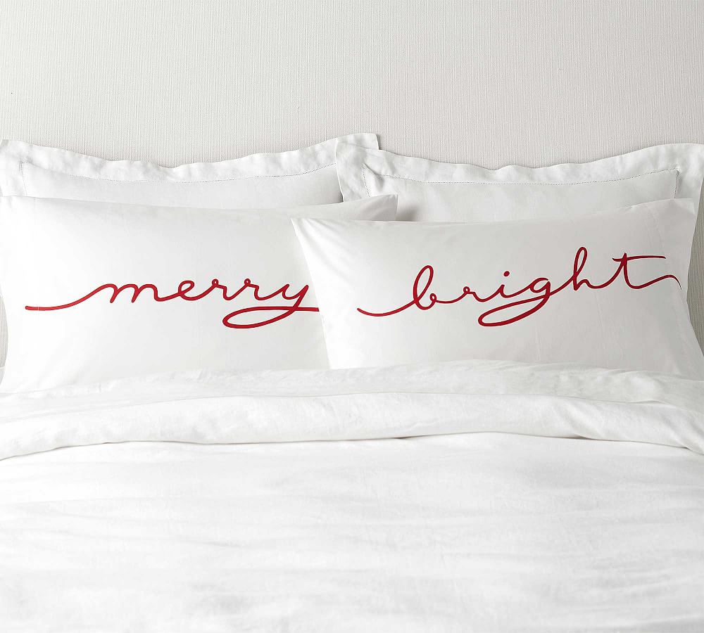 Merry &amp; Bright Organic Cotton Pillowcases - Set of 2