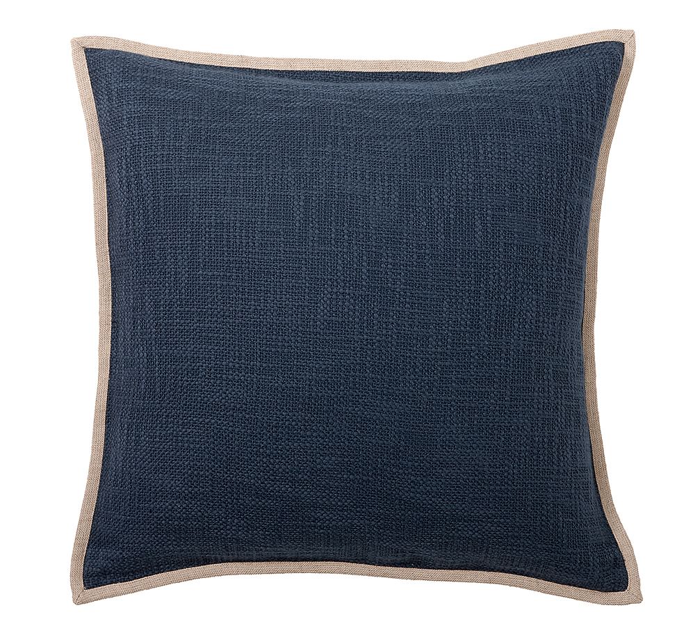 Cotton Basketweave Pillow Cover - Sailor Blue