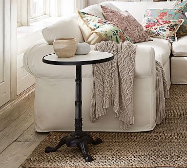 Pottery barn round store marble table