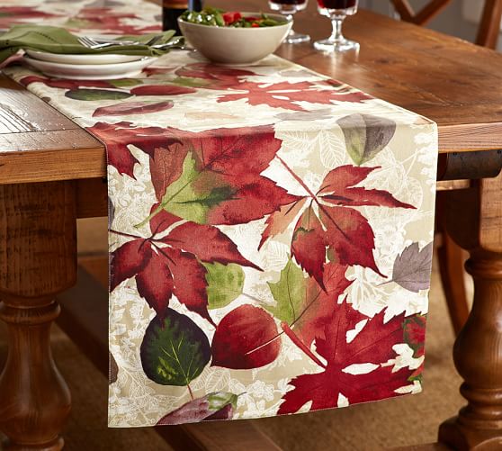 Windswept Leaves Table Runner Pottery Barn