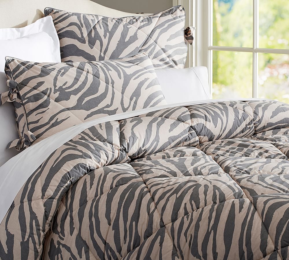 Gray Zebra Comforter &amp; Shams