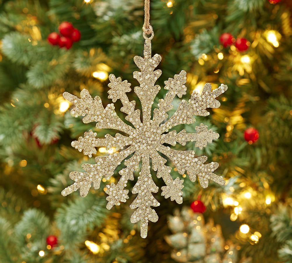 Glitter Snowflake Ornament, Set of 4