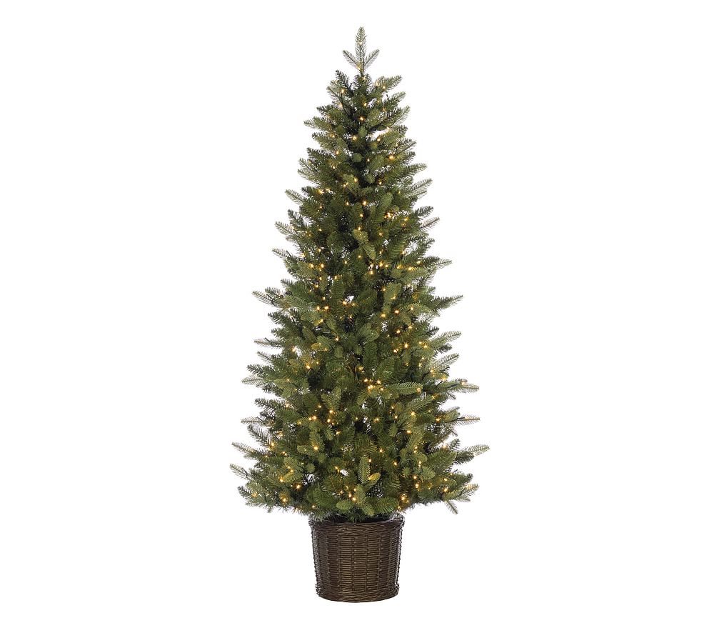 Lit Faux Potted Natural Cut Ontario Pine Tree