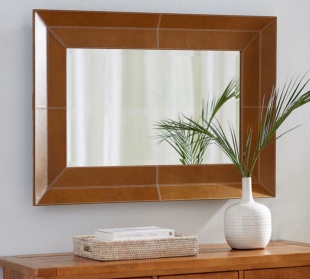 Stitched Leather Mirror
