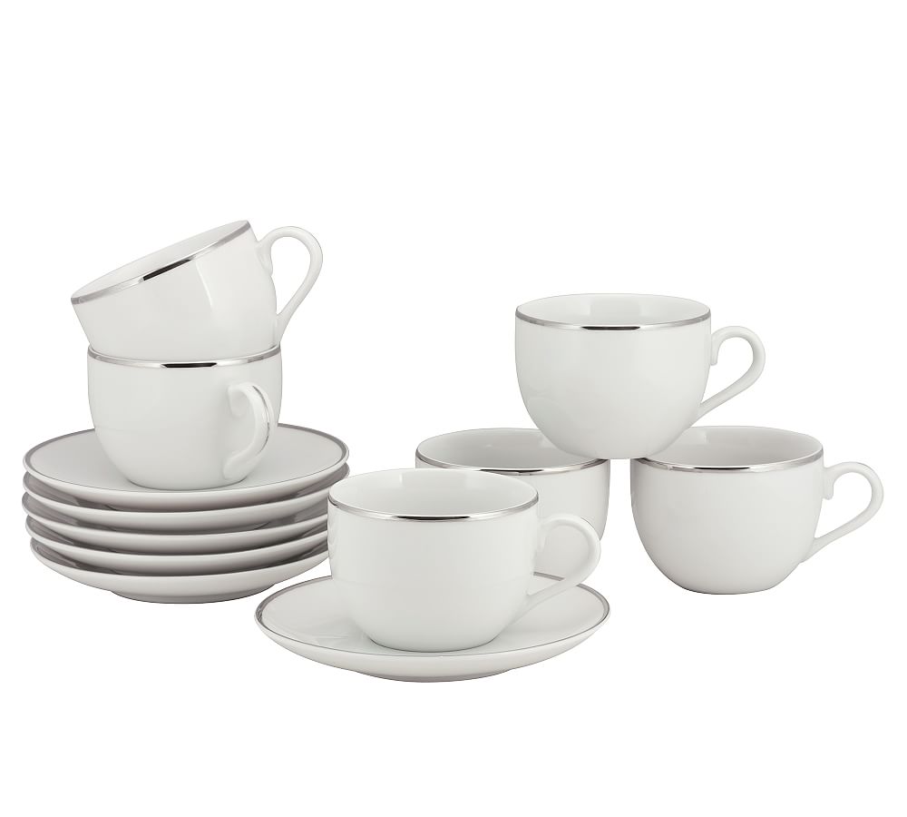 Williams Sonoma Coffee Cup & Saucer Solid White BRASSERIE FREE
