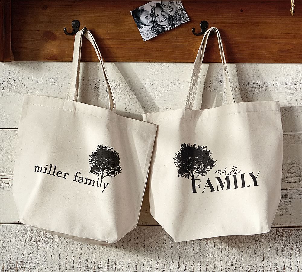 Personalized Family Grocery Tote Bag