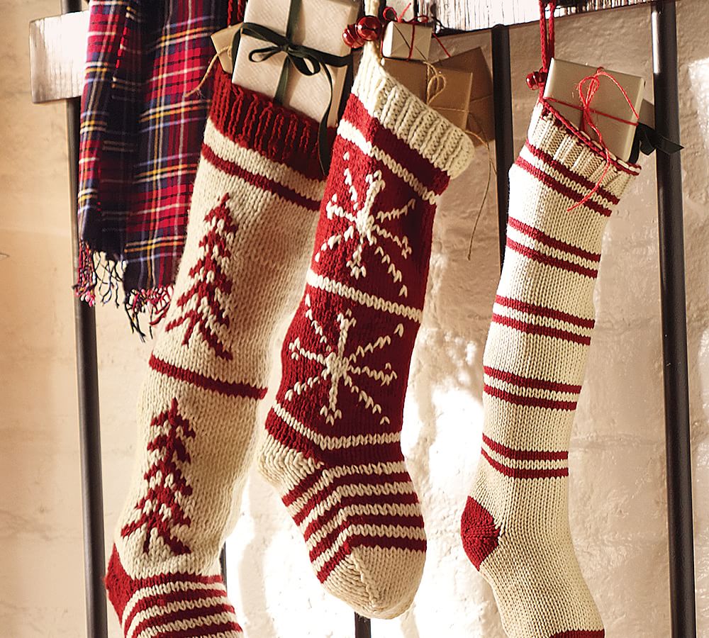 Snowflake Knit Stocking