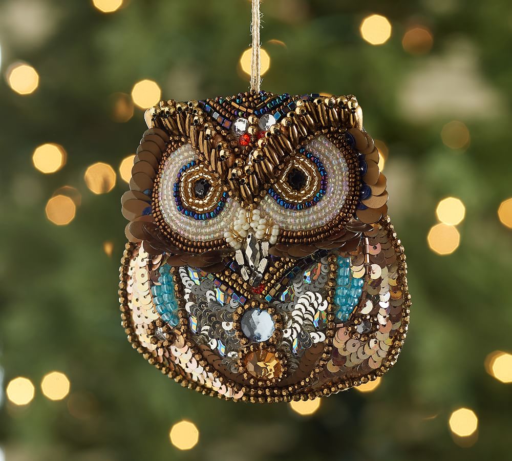 Beaded Owl Ornament