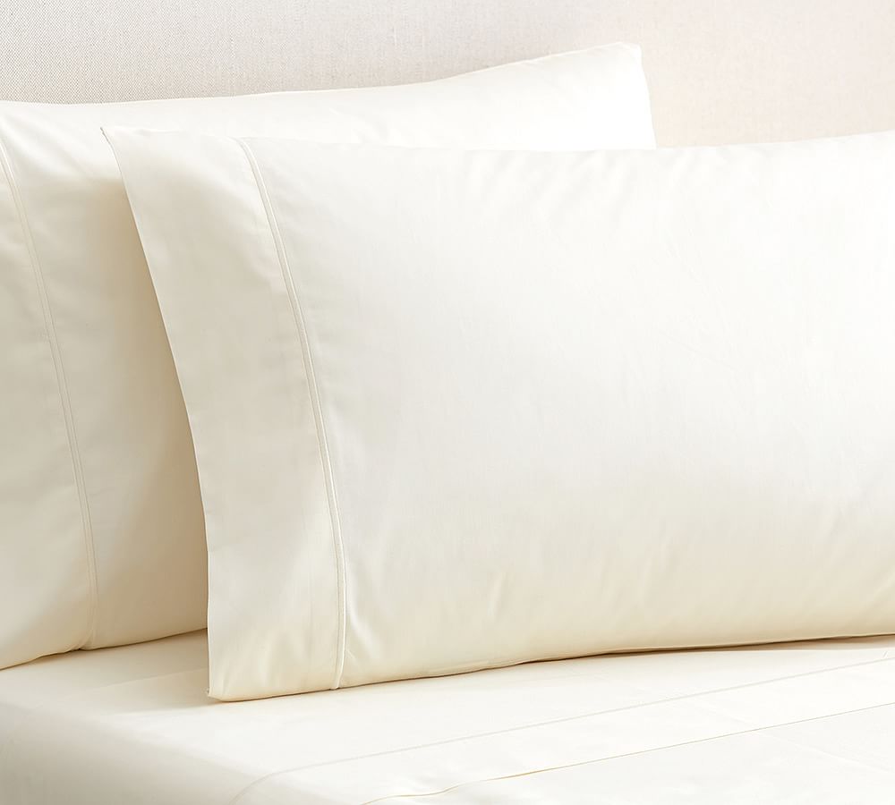PB Organic 350-Thread-Count Sateen Pillowcases - Set of 2 - Ivory