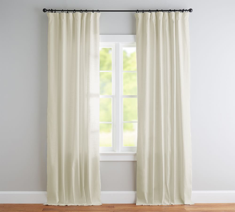 Open Box: Custom Emery Linen Curtain - Ivory