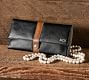 Ainsley Leather Jewelry Roll - Cognac/Black