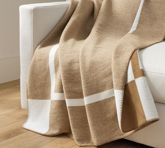 Personalized Windowpane Throw Blanket Pottery Barn