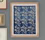 Framed Hand-Painted Blue Textile Wall Art