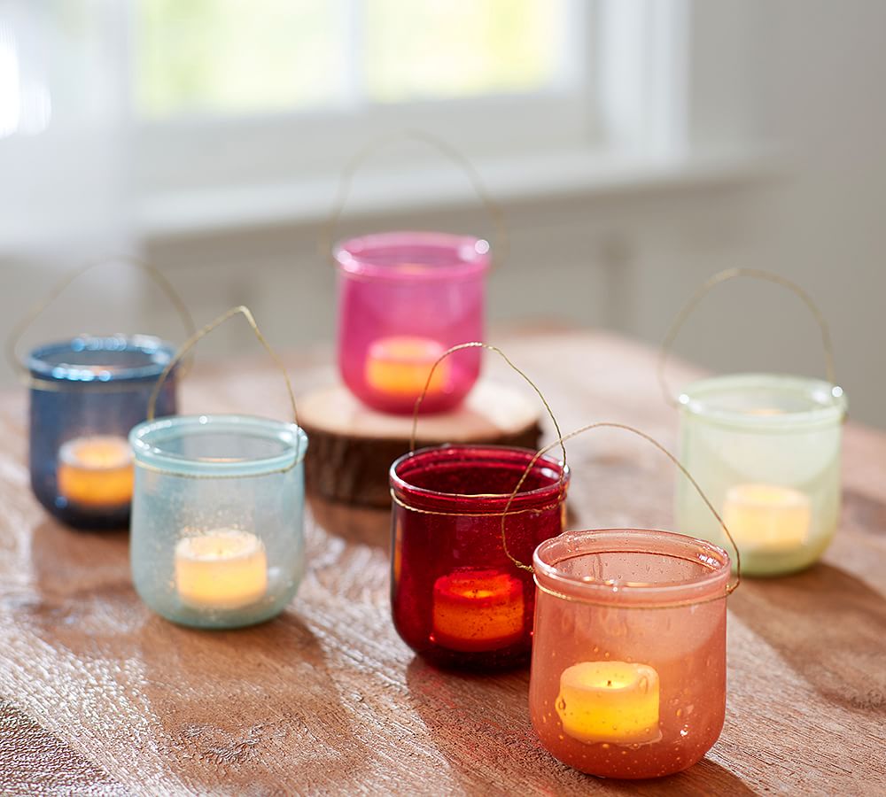 Colorful Hanging Tealight Cups, Set of 3
