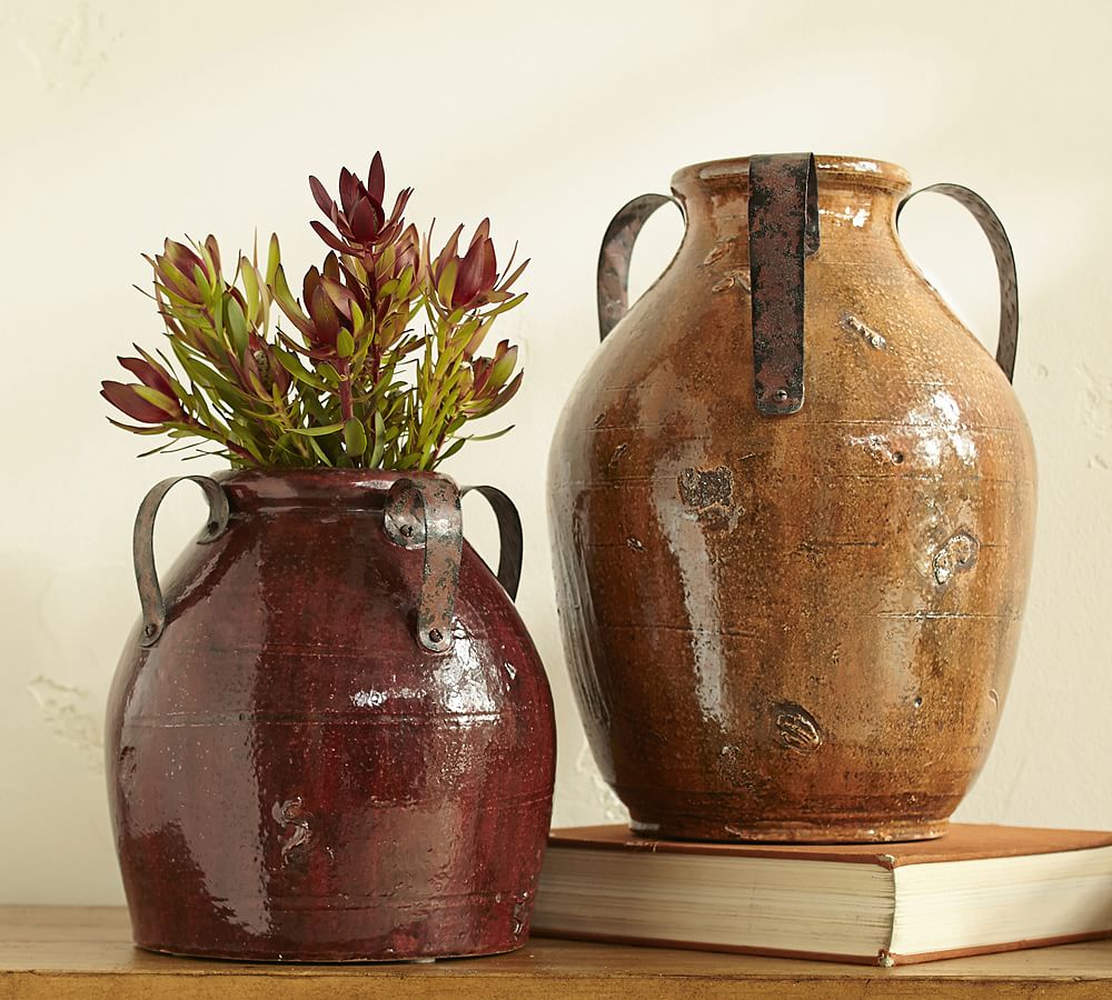 Marlowe Vases - Burgundy &amp; Oche