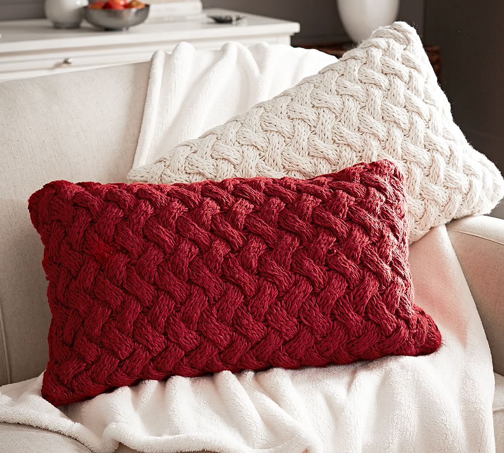 Braided Hand Knit Lumbar Pillow