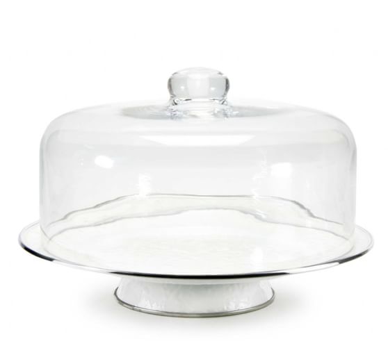 Golden Rabbit Enamel Cake Stand & Dome Pottery Barn
