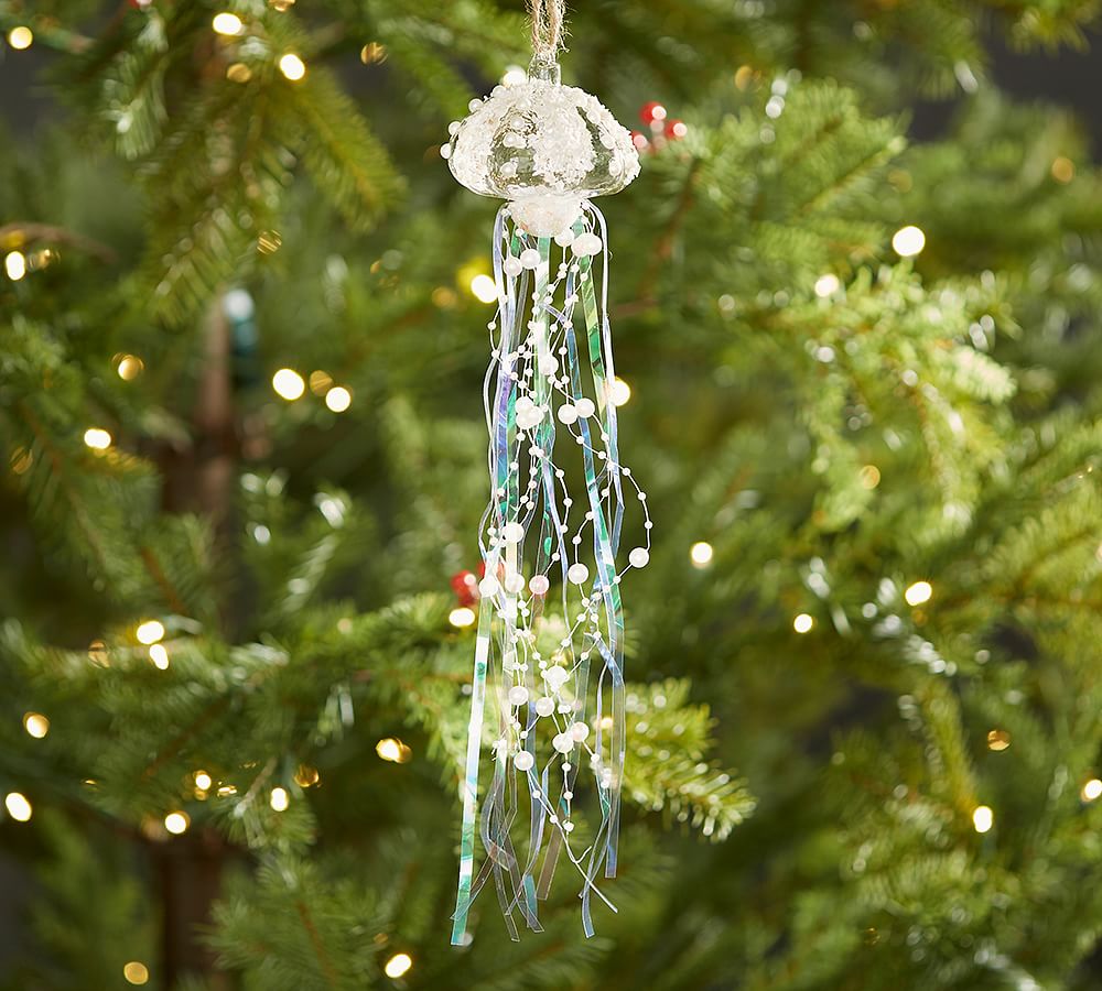 Pearl And Tinsel Jellyfish Ornament