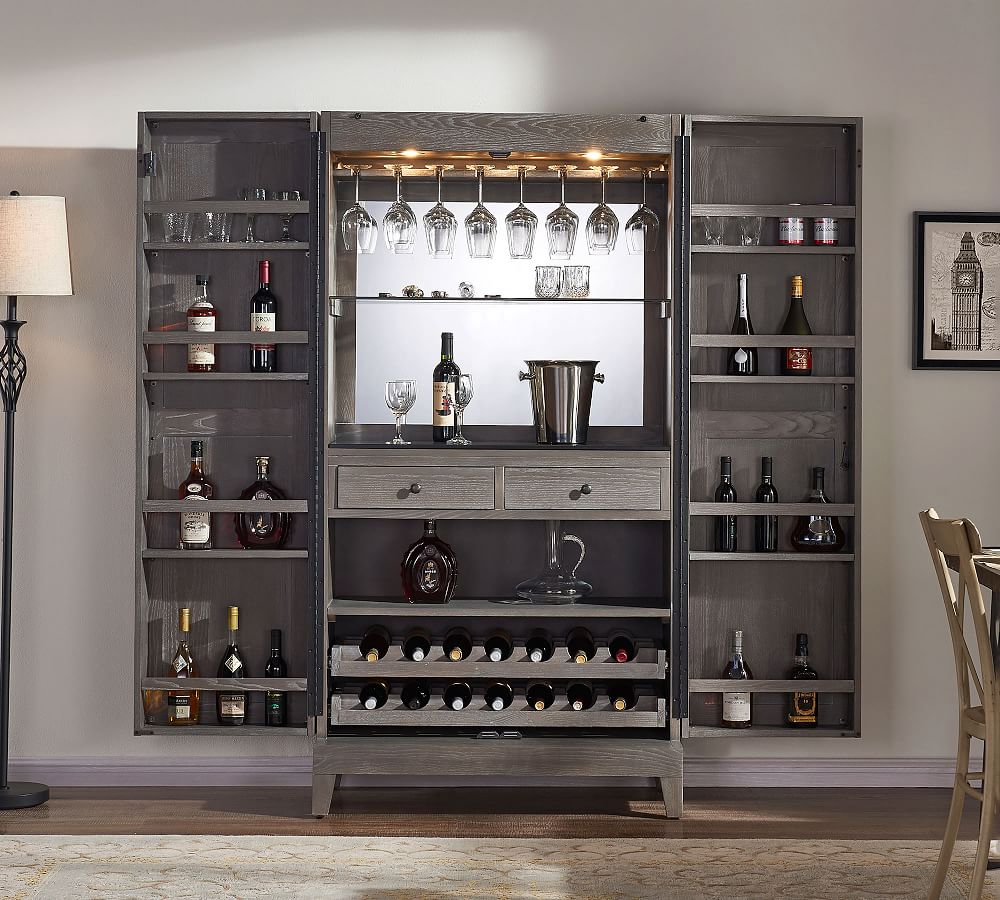 Gray shop wine cabinet