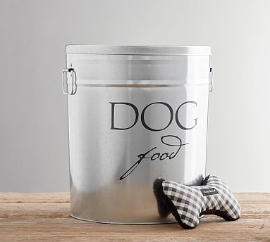 Galvanized pet food sales container