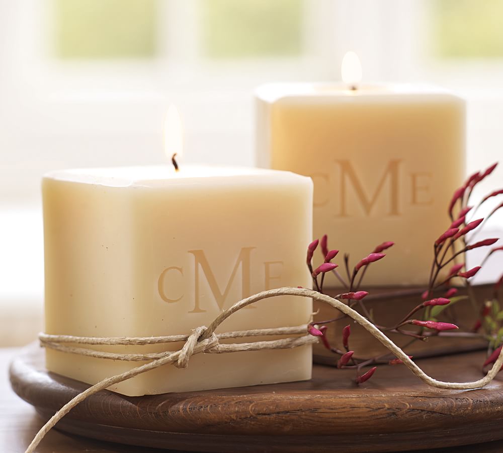 Monogrammable Cube Candle