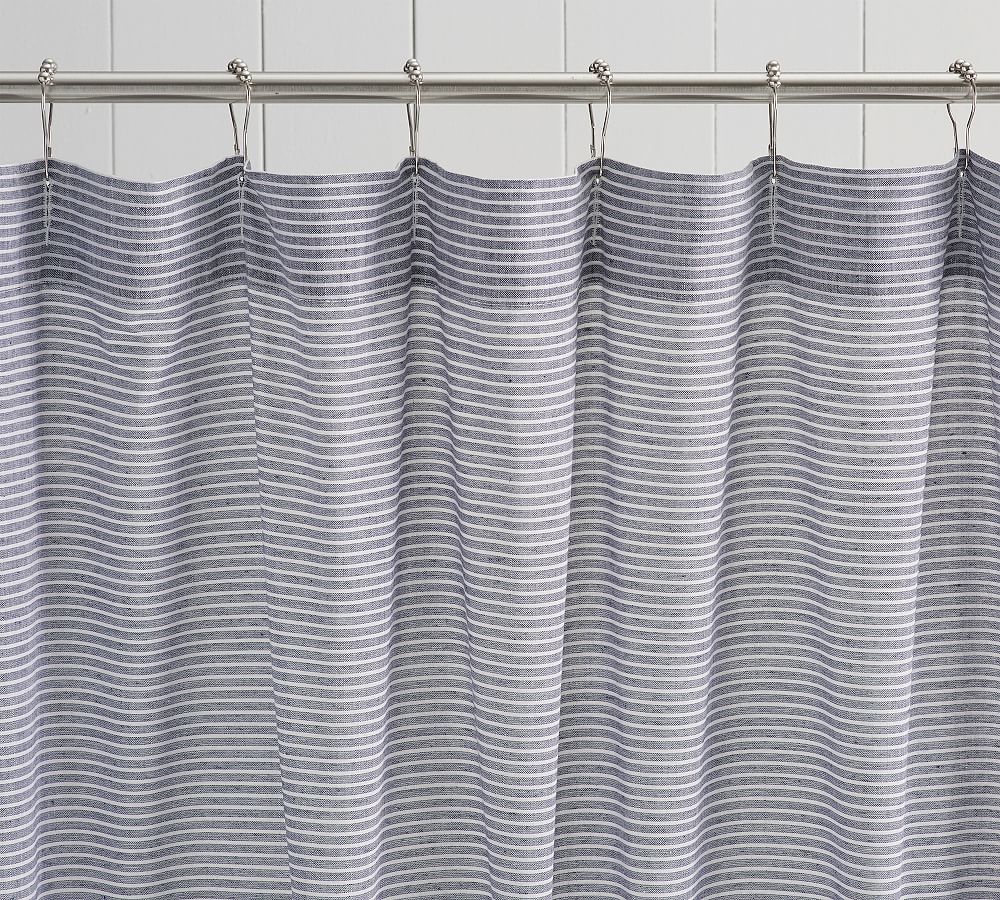 Mini Stripe Ruffled Shower Curtain