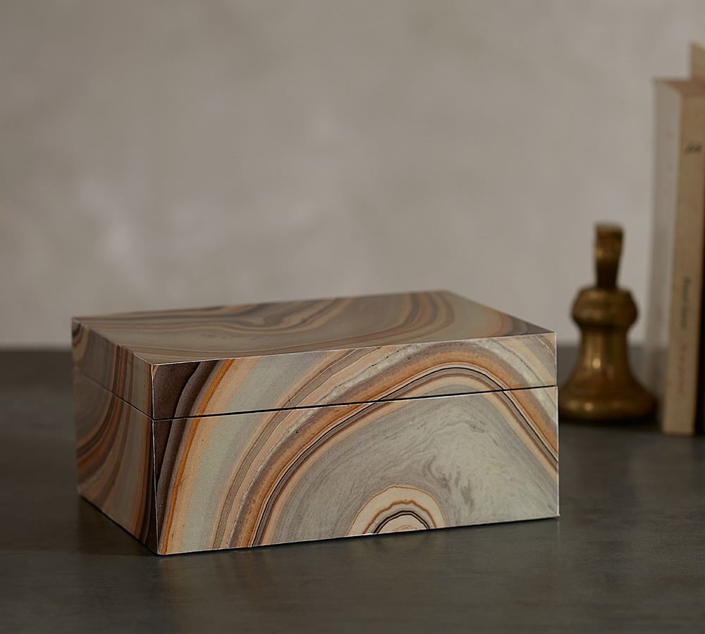 Natural Marbled Decoupage Box