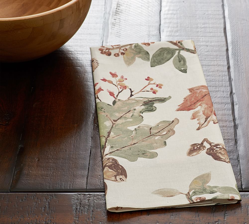 Watercolor Leaves Tea Towel