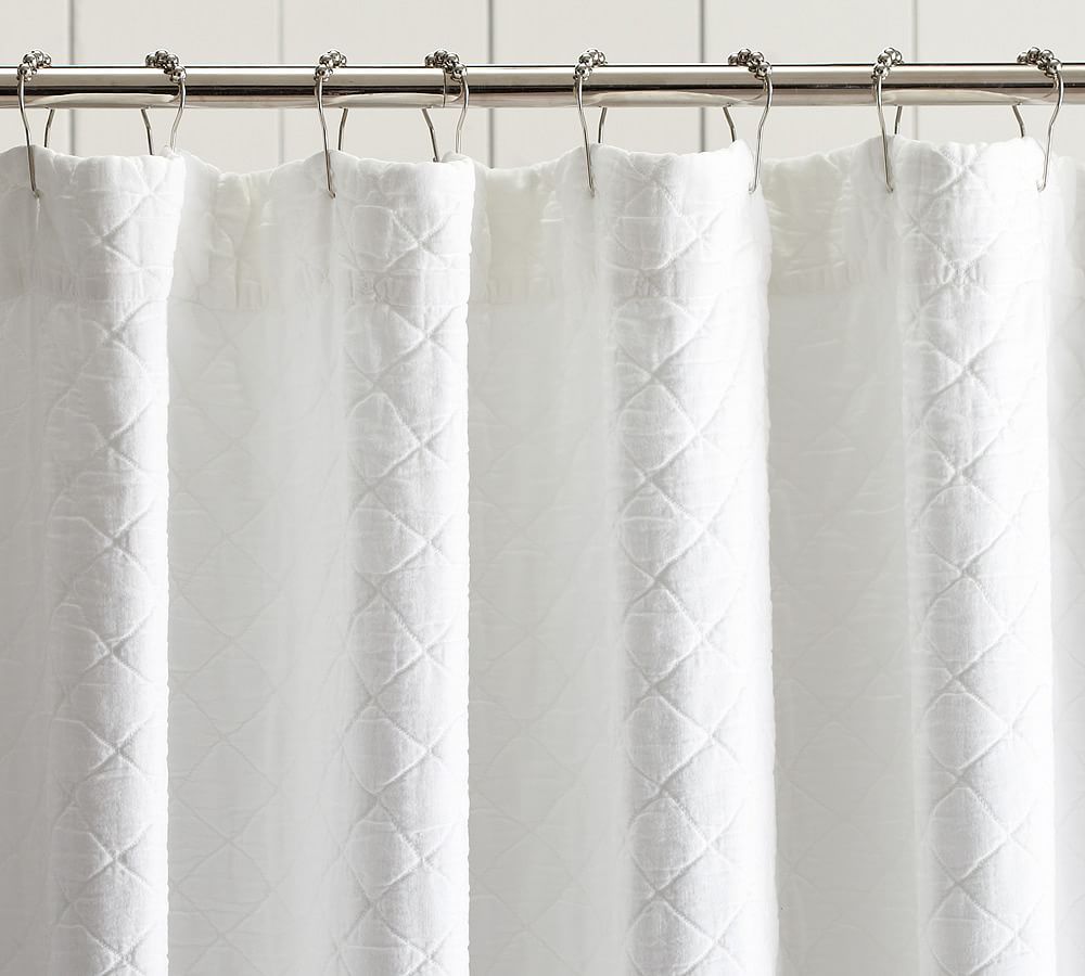 Diamond Matelasse Cotton Shower Curtain