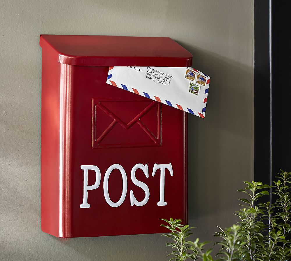 Red Post Mail Box