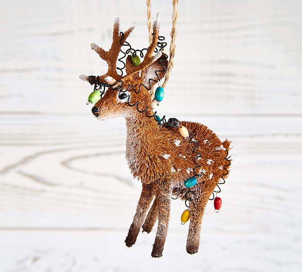 Bottlebrush Reindeer Ornament