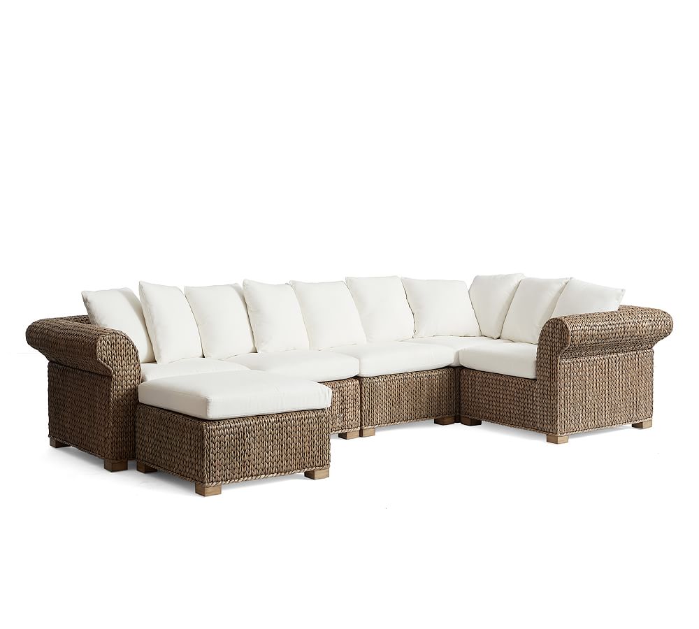 Seagrass 5-Piece Sectional with Ottoman