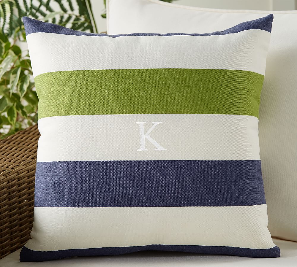 Outdoor Personalized Rigby Striped Pillow