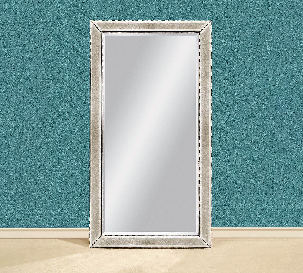 Beveled Glass Beaded Rectangular Mirror - Large 79&quot; x 43&quot;