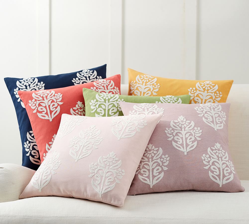 Kyla Floral Embroidered Pillow Cover
